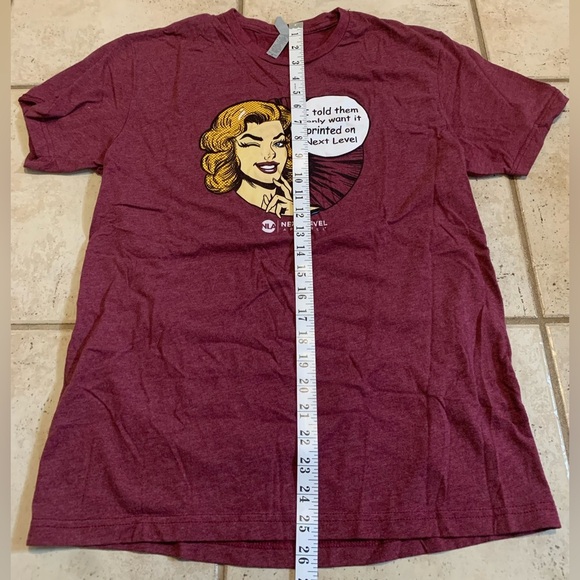 Next Level Apparel Maroon Graphic T-Shirt - Pop Art Comic Print - Picture 7 of 7